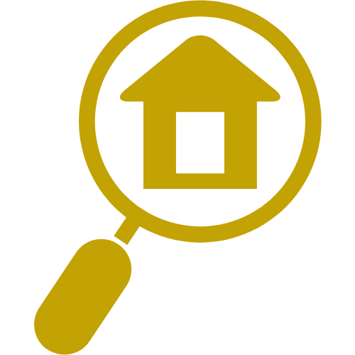 House and magnifying glass icon
