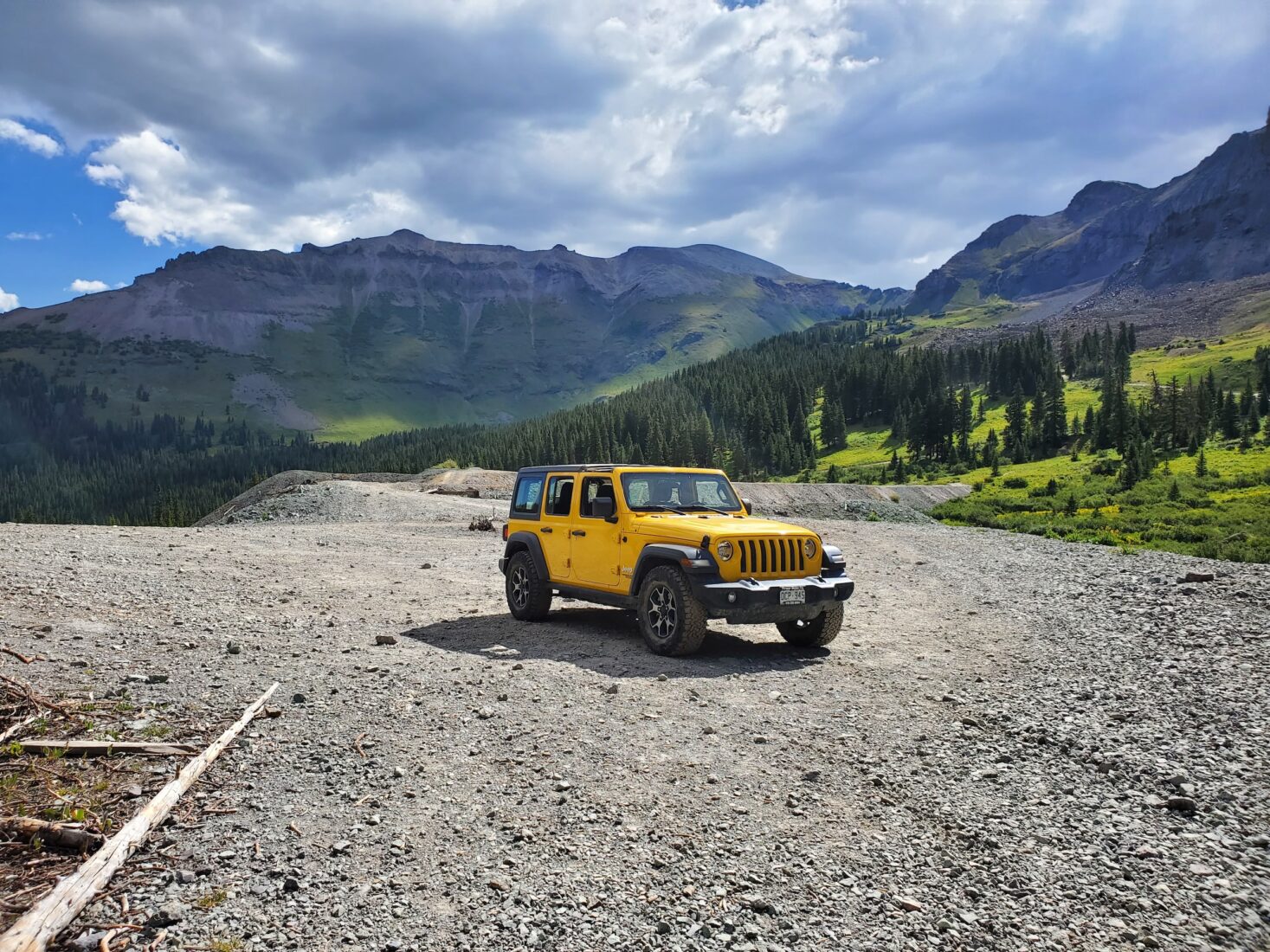 Jeep on a mountain road